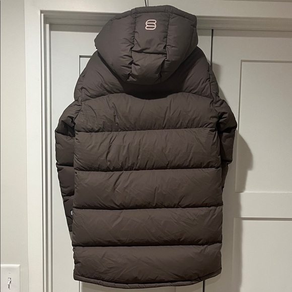 Aritzia Super Puff Mid Jacket Women’s Small EUC color Stone Taupe - Picture 12 of 16